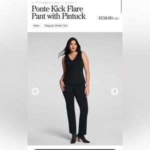 Spanx Size S Ponte Kick Flair Pant with Pintuck - Black